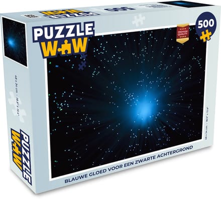 Puzzel Blauwe gloed voor een zwarte achtergrond - Legpuzzel - Puzzel 500 stukjes