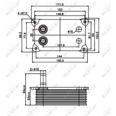 Olie radiator, motorolie  NRF 31071