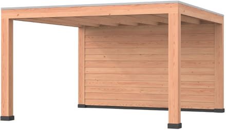 Douglas overkapping, 400 x 400, met achterwand, Westwood Modern Plus