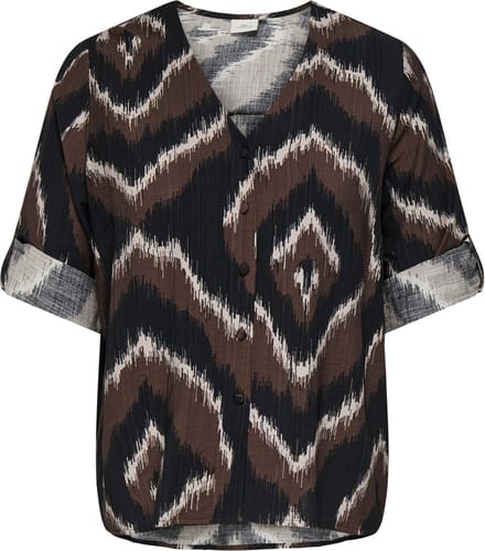 ONLY CARMAKOMA - CARCAMILLE 3/4 V-NECK SHIRT AOP - Meisjes - Blouses