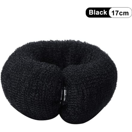 Éponge magique en mousse pour chignon tendance, accessoire de coiffure pour cheveux, anneau large et élastique en polyester noir