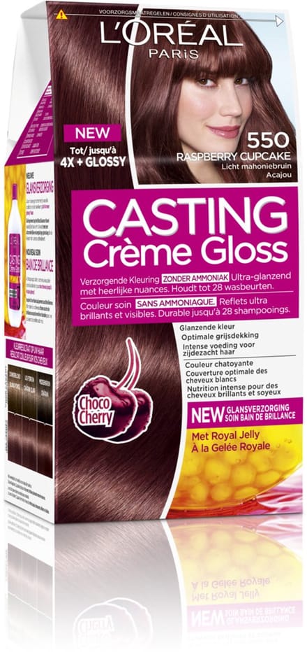 L'Oréal Paris Casting Crème Gloss Licht Mahoniebruin 550 - Semi-permanente Haarkleuring Zonder Ammoniak