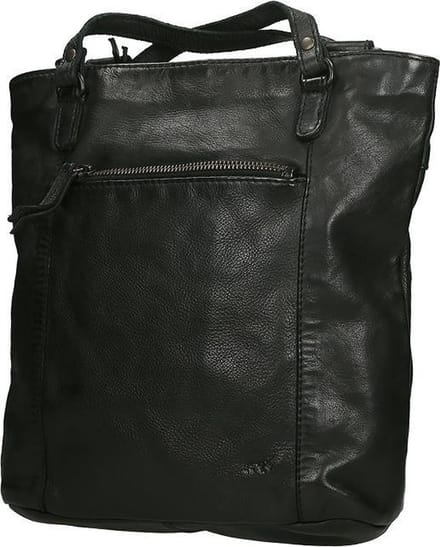 Bear Sandy rugzakschoudertas - Zwart – 2-in-1 tas – Van leer – De Bear Sandy rugzakschoudertas is een 2-in-1 tas die je draagt zoals je dag loopt: als rugzak op de fiets, of als schoudertas in de stad