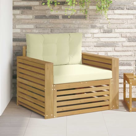 vidaXL - Buitensofa - Polyester - Bruin - en - crèmekleurig