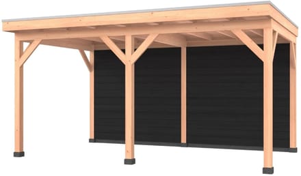 Douglas overkapping, 500 x 300, met achterwand, Westwood Comfort Plus Zwart