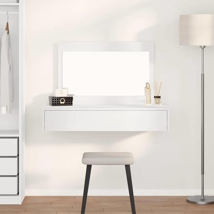 Kaptafel Met Spiegel - Make-up Tafel Bureau - Slaapkamer Inrichting - Mat Frame Afwerking