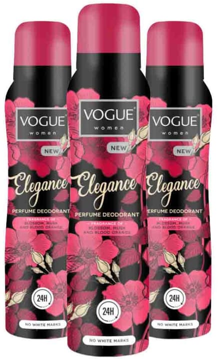 Vogue Parfum Deodorant Elegance - 3 x 150 ml - Voordeelverpakking