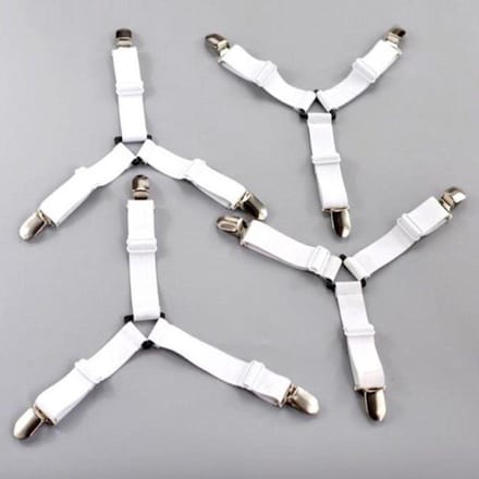 LOUZIR dekbed laken aanspanner clips - Bed laken spanners - 4 stuks – Wit