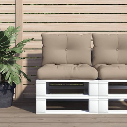vidaXL - Palletkussens - 2 - st - stof - taupe