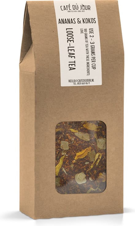 Ananas & Kokos - Rooibos thee 100 gram - Café du Jour losse thee
