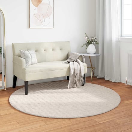 vidaXL - Vloerkleden - Rond - SIROLO - Beige - Ø - 200 - CM - Polyester