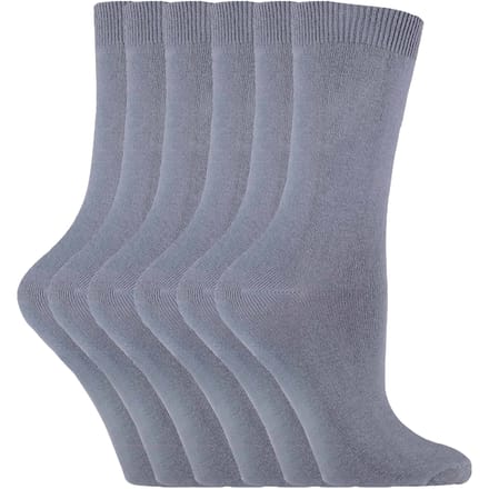 Set van 6 effen, casual katoenen damessokken - PL30 PLatina