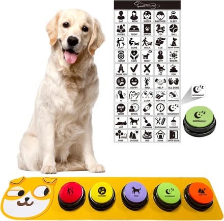 Honden communicatie knoppen - Trainingsknoppen huisdier - Huisdier training - 30 seconden opname - Set van 5