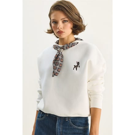 Geborduurd Crew Neck Sweatshirt