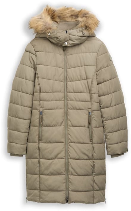 Tom Tailor - Pufferjas met afneembare capuchon - Maat S - smoke olive