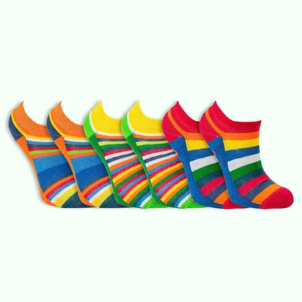 Kinder trampoline sokken | antislip | schokabsorberende, gevoerde zool | per 6 paar | kleurrijk | sneakermodel