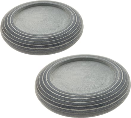PTMD - Kaarsenhouder Voor Stompkaars - Speksteen - Ø 12 x 2.5 cm - 2 Stuks