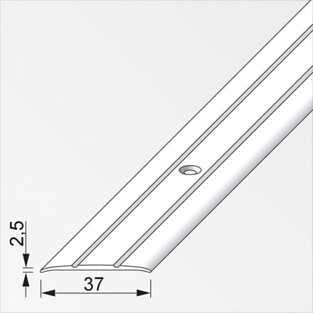 Aluminium Overgangsprofiel Plat Vloerprofiel 37 mm - Drempel Geperforeerd 100 cm
