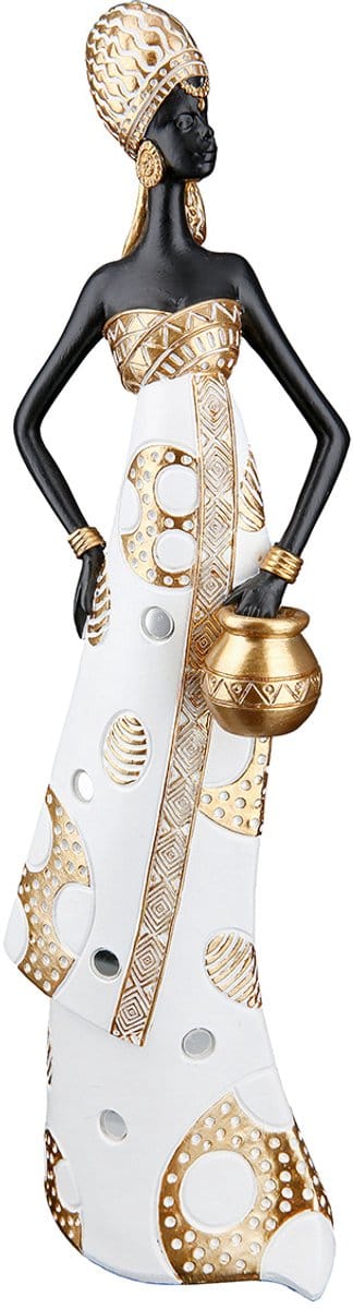 Afrikaanse vrouw "Mara"-Set van 2 decoratie beelden/stijlvolle figuren/Set van 2