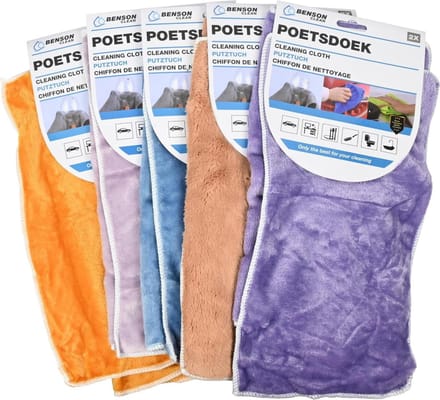 Benson Multifunctionele microfiber poetsdoeken - set van 2 - diverse kleuren