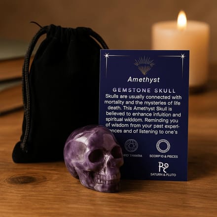 Edelsteen Kleine Schedel - Amethist - 40x30x28mm
