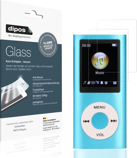 dipos – 2x Pantserfolie geschikt voor Sxhlseller MP3-Player | 9H Screenprotector