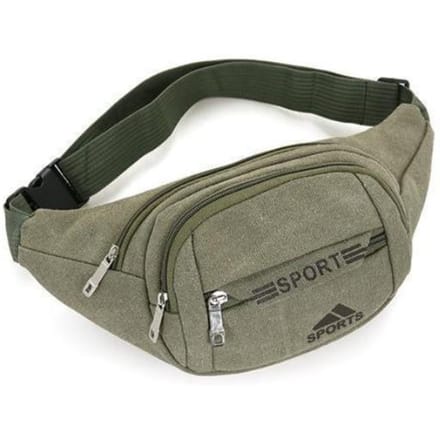 Sac de taille multifonctionnel en toile, sac de poitrine ajusté pour téléphone portable, sac de taille de grande capacité pour Sports de plein air One Size black