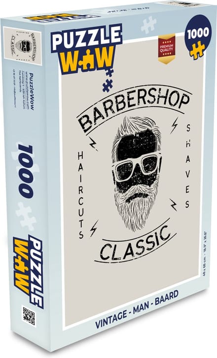 Puzzel Vintage - Man - Baard - Legpuzzel - Puzzel 1000 stukjes volwassenen
