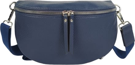 Qischa® - Crossbody heuptas bumbag - uni riem - soft - blauw - vegan - medium size