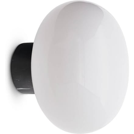 New Works wandlamp Karl-Johan, wit, marmer, glas, Ø 23 cm