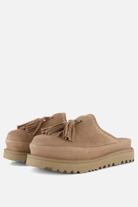 Warmbat Drysdale Exclusief Muiltjes taupe Suède - Maat 40