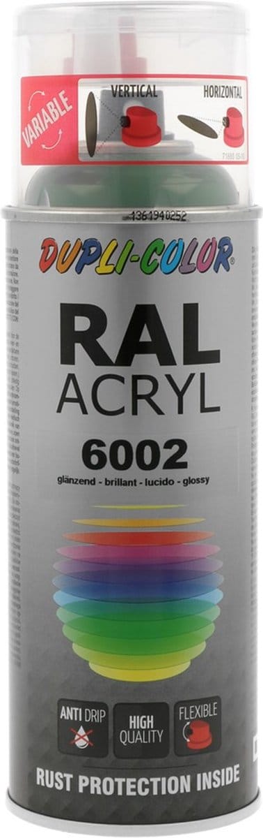 Motip Dupli-Color Spuitbus Acryl Hoogglans - RAL 6002 Loofgroen