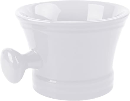 GTB® Scheerkom - Scheerkwast - Scheerkop - Keramische scheerbeker met knopgreep - 12x8x1cm - Wit