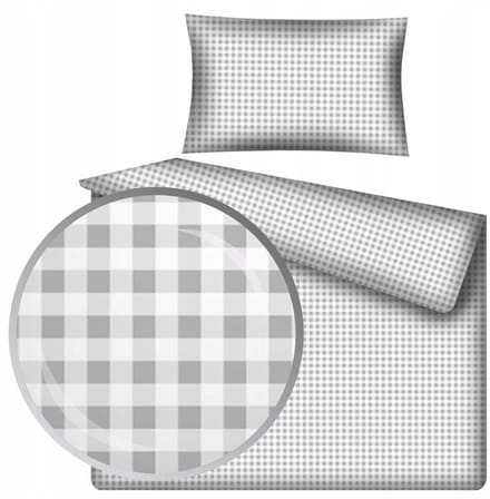 Kinderbeddengoed Katoen Grijs-Wit Geruit 90x120 cm