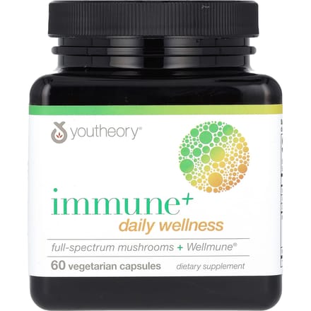 Youtheory, Immune+ bien-être quotidien, 60 gélules végétales