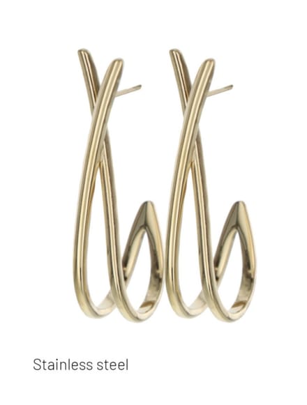 Vibe - Criss Cross - goud - oorsteker- juweel - geschenk - lang