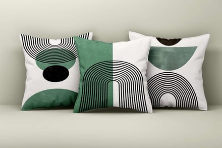 Asir - Set kussenhoezen (3 stuks) - Veelkleurig - 50% katoen / 50% polyester - 43 x 43 cm