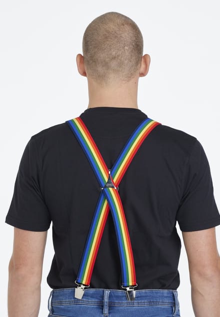 Pierre Mouton - Bretel - Volwassenen - Regenboog - 4-clips - Metaal - Multicolor - 120cm - 35mm - M - L