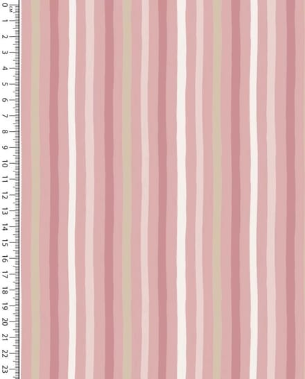 Poplin Katoen Stof Bedrukt - Rotation Toff Stripes Oud Roze - 1 Meter