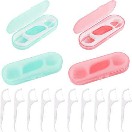 Draagbare Flosdispenser Reiskoffer Organizer - 4 Stuks Tandflossers en 40 Plectrums