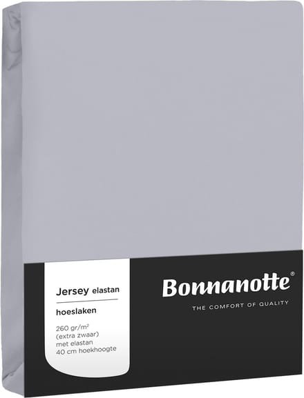 Bonnanotte Jersey elastan hoeslaken 90/100-200/210 Licht grijs extra dikke kwaliteit 260 grams