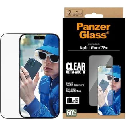 PanzerGlass Screenprotector geschikt voor Apple iPhone 17 Pro Glazen | PanzerGlass Ultra-Wide Fit Screenprotector - Case Friendly