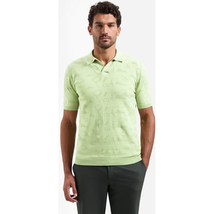 No Excess Pullover Short Sleeve Polo Jacquard Green  XL