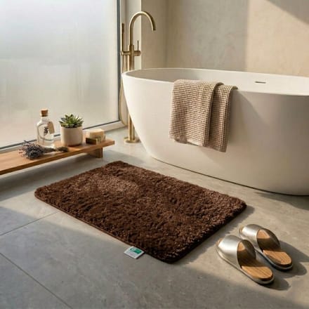 FLOORDIREKT Badmat - Sky Soft - Douchemat - Anti-Slip - Bruin - 60 x 100 cm