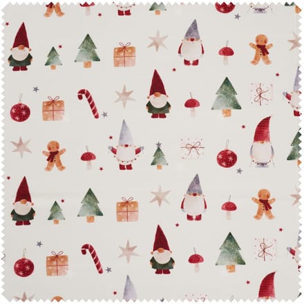 Katoenen stof "Gnome Christmas world"