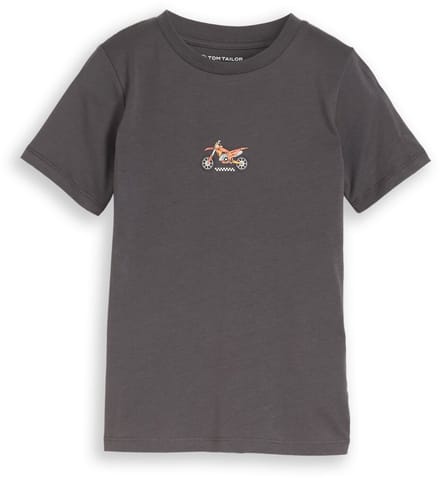 Tom Tailor - T-shirt met print op de rug - Maat 104/110 - dark urban grey