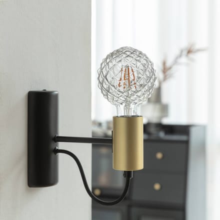Lucande LED-bolvormige lamp G95, E27 3,8 W, 1800 K, structuur, rookkleurig