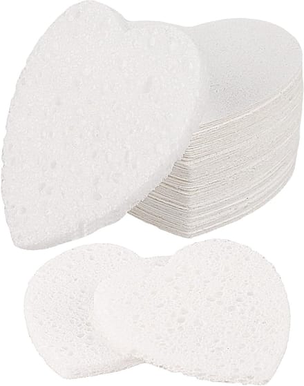 Herbruikbare gezichtsreinigingsspons - Set van 60 - Wit - Exfoliërend - Natuurlijk materiaal