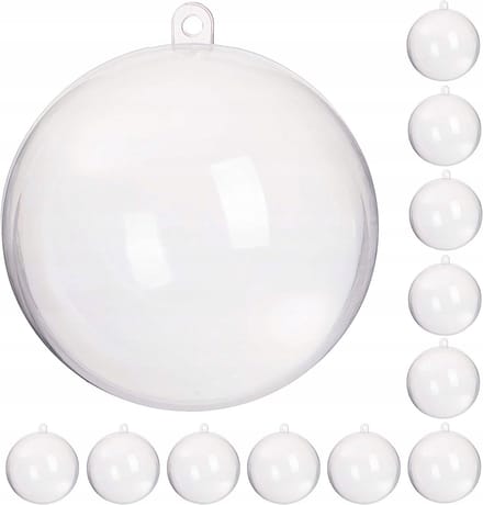 12x Acryl Kerstballen 12cm Transparant, DIY Decoupage, Openbaar
