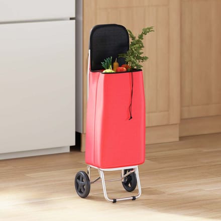 vidaXL - Winkelwagen - Rood - 35 - x - 28 - x - 92 - cm - Oxford - stof